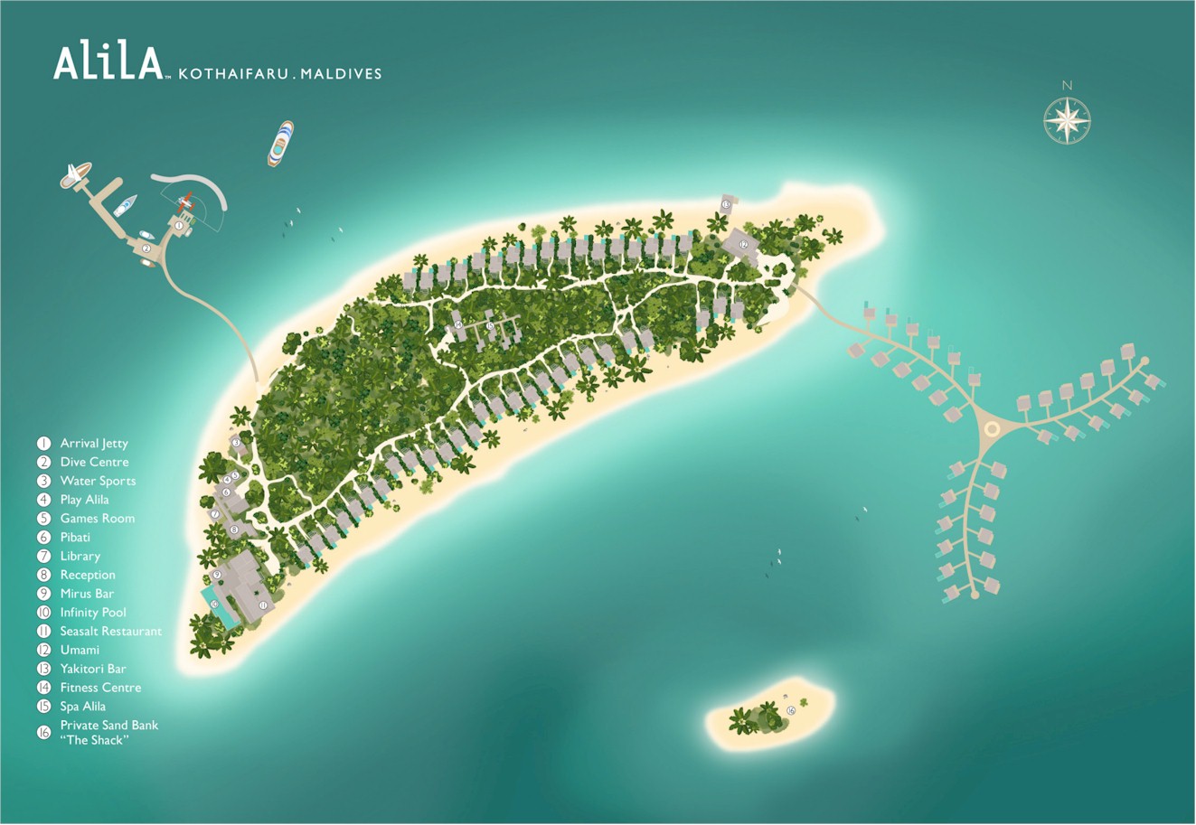 Maldives Resort Map Enlarged